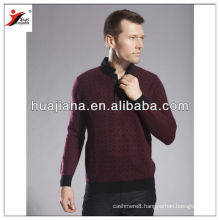 fashion man cashmere sweater mock neck/Chinese culture pattern